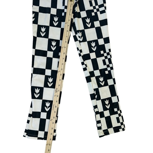 VRG GRL Hippie Festival Artsy Black and Cream Floral Pants 0 🖤 - Picture 5 of 7